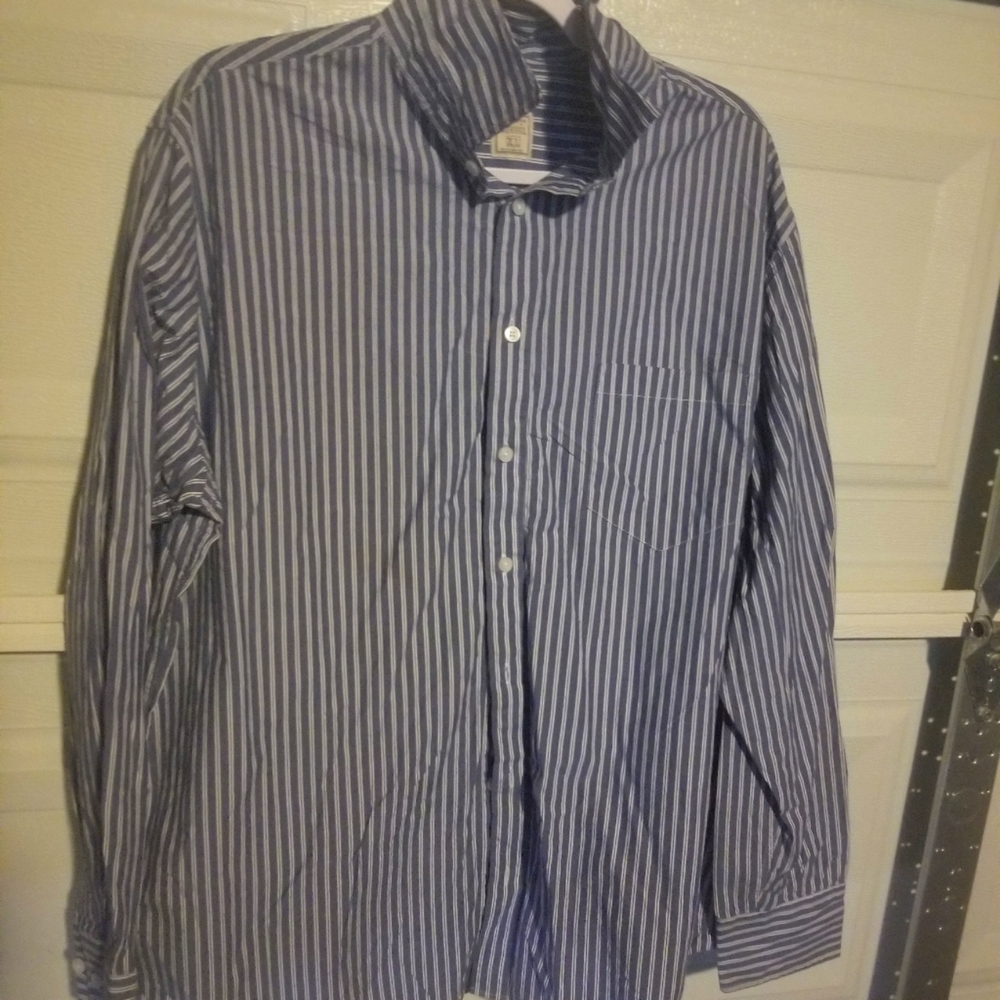 Men's shirting  by merona Size XL faded blue and white stripes